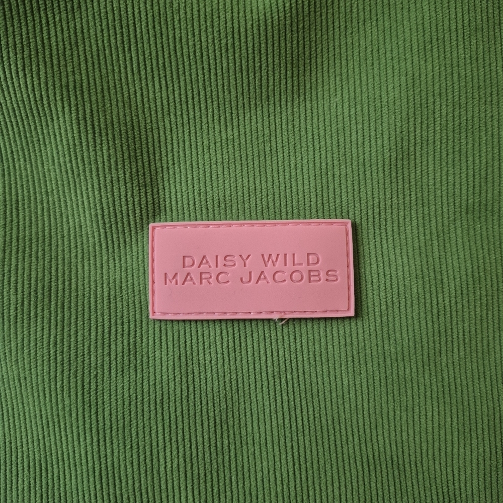 NWT Marc Jacobs Daisy Wild Green Pink Tote Bag Reversable Corduroy Shoulder Shop - Picture 3 of 8